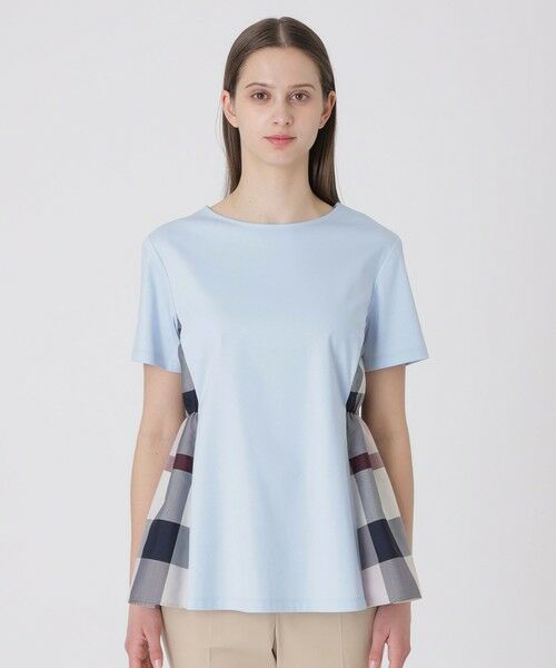 BLUE LABEL / BLACK LABEL CRESTBRIDGE / ブルーレーベル / ブラックレーベル・クレストブリッジ  カットソー | 【接触冷感】シルケットスムースサイドチェックTシャツ | 詳細14