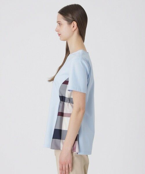 BLUE LABEL / BLACK LABEL CRESTBRIDGE / ブルーレーベル / ブラックレーベル・クレストブリッジ  カットソー | 【接触冷感】シルケットスムースサイドチェックTシャツ | 詳細15