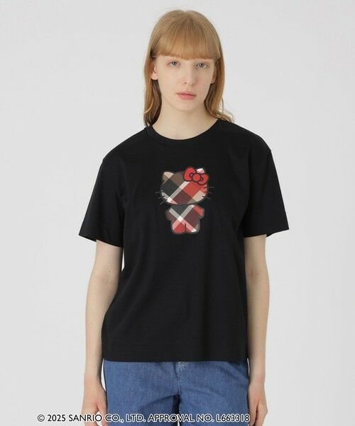 BLUE LABEL / BLACK LABEL CRESTBRIDGE / ブルーレーベル / ブラックレーベル・クレストブリッジ  カットソー | 【ハローキティコラボ】グラフィックTシャツ（ブラック）