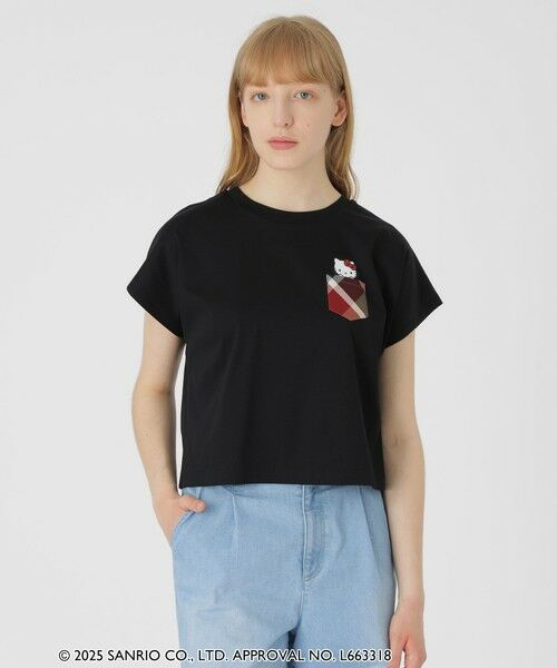 BLUE LABEL / BLACK LABEL CRESTBRIDGE / ブルーレーベル / ブラックレーベル・クレストブリッジ  カットソー | 【ハローキティコラボ】ポケットTシャツ（ブラック）