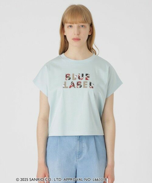 BLUE LABEL / BLACK LABEL CRESTBRIDGE / ブルーレーベル / ブラックレーベル・クレストブリッジ  カットソー | 【ハローキティコラボ】ロゴグラフィックTシャツ（サックス3）