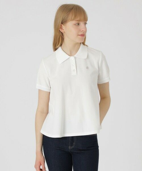 BLUE LABEL / BLACK LABEL CRESTBRIDGE / ブルーレーベル / ブラックレーベル・クレストブリッジ  カットソー | 【店舗限定】バイカラーフレアポロ（ホワイト）