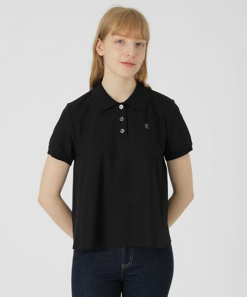 BLUE LABEL / BLACK LABEL CRESTBRIDGE / ブルーレーベル / ブラックレーベル・クレストブリッジ  カットソー | 【店舗限定】バイカラーフレアポロ（ブラック）