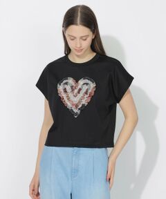 BLUE LABEL / BLACK LABEL CRESTBRIDGE / ブルーレーベル / ブラックレーベル・クレストブリッジ  カットソー | 【WEB限定】チュールハートTシャツ