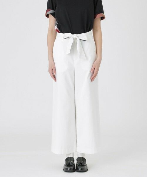 BLUE LABEL / BLACK LABEL CRESTBRIDGE / ブルーレーベル / ブラックレーベル・クレストブリッジ  その他パンツ | 【接触冷感】【吸水速乾】【UVカット】【防透け】ドライオックスワイドパンツ（オフホワイト1）