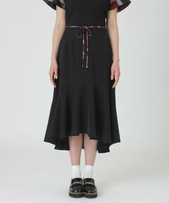 BLUE LABEL / BLACK LABEL CRESTBRIDGE / ブルーレーベル / ブラックレーベル・クレストブリッジ  ミニ・ひざ丈スカート | ツイルストレッチイレギュラーヘムスカート