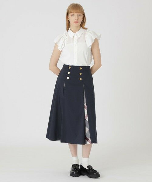 BLUE LABEL / BLACK LABEL CRESTBRIDGE / ブルーレーベル / ブラックレーベル・クレストブリッジ  ミニ・ひざ丈スカート | ウォッシャブルストレッチマリンスカート | 詳細1