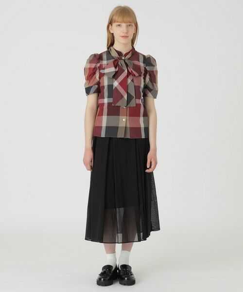 BLUE LABEL / BLACK LABEL CRESTBRIDGE / ブルーレーベル / ブラックレーベル・クレストブリッジ  ミニ・ひざ丈スカート | 【店舗限定】シアーストライプフレアスカート | 詳細1