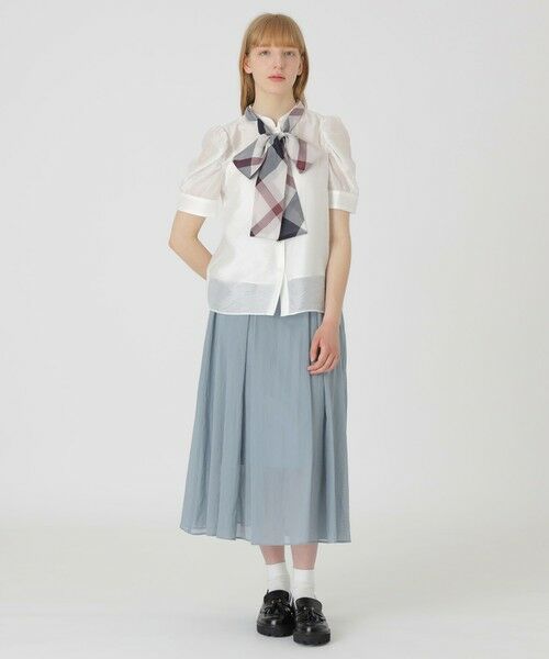 BLUE LABEL / BLACK LABEL CRESTBRIDGE / ブルーレーベル / ブラックレーベル・クレストブリッジ  ミニ・ひざ丈スカート | 【店舗限定】シアーストライプフレアスカート | 詳細7