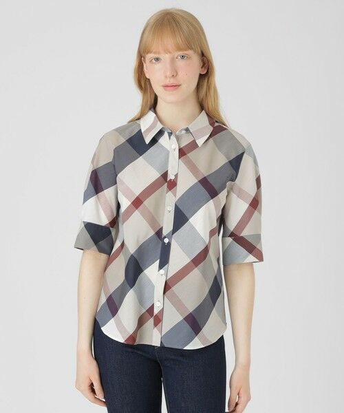 BLUE LABEL / BLACK LABEL CRESTBRIDGE / ブルーレーベル / ブラックレーベル・クレストブリッジ  シャツ・ブラウス | 【一部店舗限定】クレストブリッジチェックブラウス（ベージュ3）