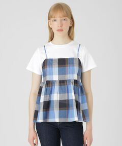 BLUE LABEL / BLACK LABEL CRESTBRIDGE / ブルーレーベル / ブラックレーベル・クレストブリッジ  カットソー | 【一部店舗限定】クレストブリッジチェックキャミコンビ