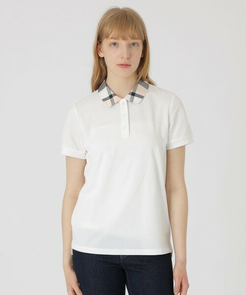 BLUE LABEL / BLACK LABEL CRESTBRIDGE / ブルーレーベル / ブラックレーベル・クレストブリッジ  カットソー | 【一部店舗限定】チェックカラーカノコポロ（ホワイト）