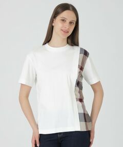 BLUE LABEL / BLACK LABEL CRESTBRIDGE / ブルーレーベル / ブラックレーベル・クレストブリッジ  カットソー | 【一部店舗限定】コンパクトスムースパーシャルチェックTシャツ