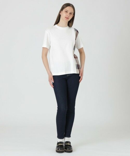 BLUE LABEL / BLACK LABEL CRESTBRIDGE / ブルーレーベル / ブラックレーベル・クレストブリッジ  カットソー | 【一部店舗限定】コンパクトスムースパーシャルチェックTシャツ | 詳細1