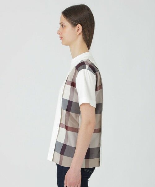 BLUE LABEL / BLACK LABEL CRESTBRIDGE / ブルーレーベル / ブラックレーベル・クレストブリッジ  カットソー | 【一部店舗限定】コンパクトスムースパーシャルチェックTシャツ | 詳細3