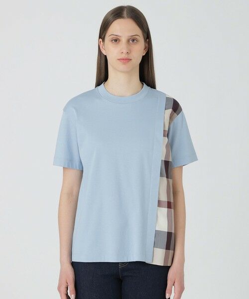 BLUE LABEL / BLACK LABEL CRESTBRIDGE / ブルーレーベル / ブラックレーベル・クレストブリッジ  カットソー | 【一部店舗限定】コンパクトスムースパーシャルチェックTシャツ | 詳細12