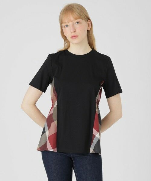 BLUE LABEL / BLACK LABEL CRESTBRIDGE / ブルーレーベル / ブラックレーベル・クレストブリッジ  カットソー | 【一部店舗限定】サイドチェックスムースカットソー（ブラック）