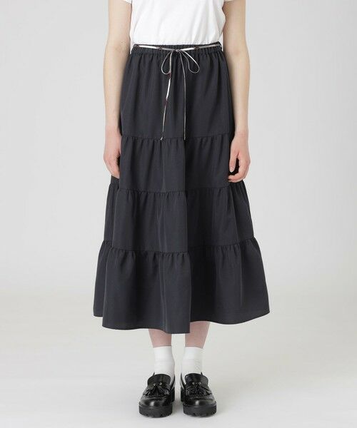 BLUE LABEL / BLACK LABEL CRESTBRIDGE / ブルーレーベル / ブラックレーベル・クレストブリッジ  ミニ・ひざ丈スカート | 【一部店舗限定】エアロツイルティアードスカート（ネイビー3）