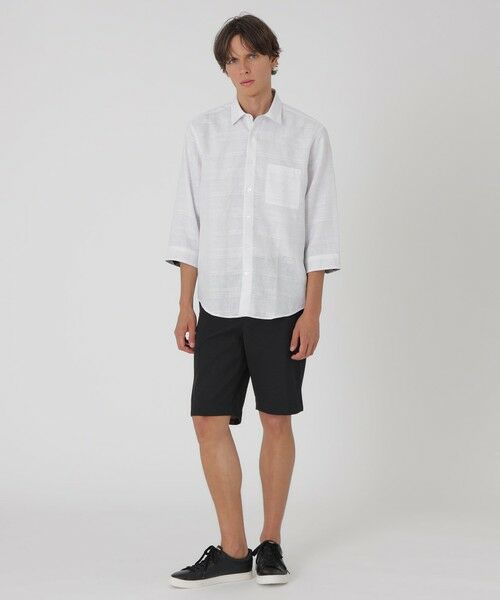BLUE LABEL / BLACK LABEL CRESTBRIDGE / ブルーレーベル / ブラックレーベル・クレストブリッジ シャツ・ブラウス | シャドーチェックリネンスリークォーターシャツ | 詳細1