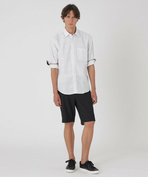 BLUE LABEL / BLACK LABEL CRESTBRIDGE / ブルーレーベル / ブラックレーベル・クレストブリッジ シャツ・ブラウス | シャドーチェックリネンスリークォーターシャツ | 詳細2