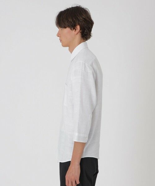BLUE LABEL / BLACK LABEL CRESTBRIDGE / ブルーレーベル / ブラックレーベル・クレストブリッジ シャツ・ブラウス | シャドーチェックリネンスリークォーターシャツ | 詳細3