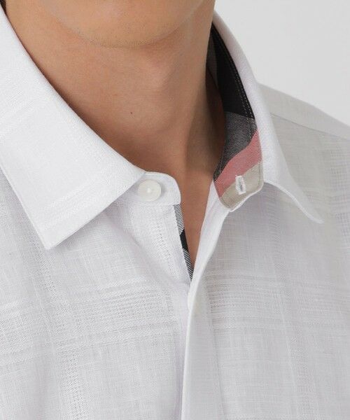 BLUE LABEL / BLACK LABEL CRESTBRIDGE / ブルーレーベル / ブラックレーベル・クレストブリッジ シャツ・ブラウス | シャドーチェックリネンスリークォーターシャツ | 詳細5