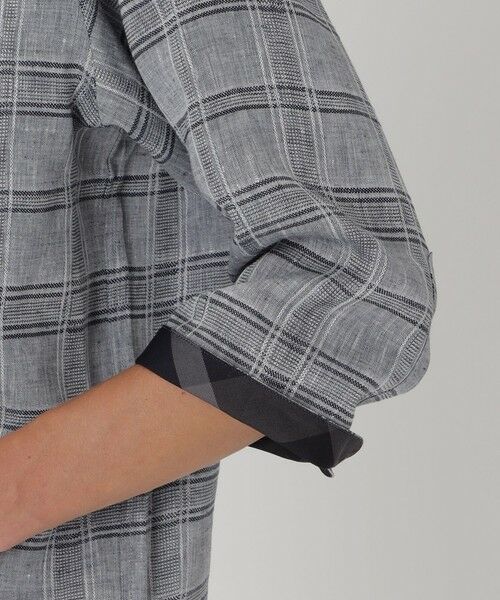 BLUE LABEL / BLACK LABEL CRESTBRIDGE / ブルーレーベル / ブラックレーベル・クレストブリッジ シャツ・ブラウス | シャドーチェックリネンスリークォーターシャツ | 詳細13