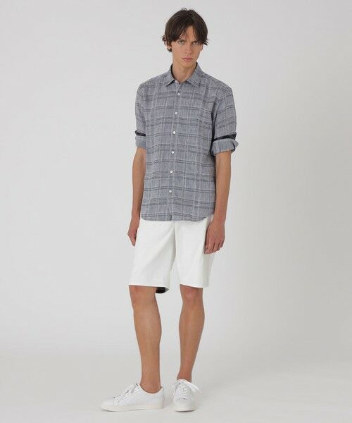 BLUE LABEL / BLACK LABEL CRESTBRIDGE / ブルーレーベル / ブラックレーベル・クレストブリッジ シャツ・ブラウス | シャドーチェックリネンスリークォーターシャツ | 詳細9