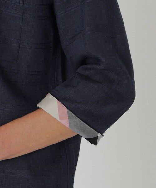BLUE LABEL / BLACK LABEL CRESTBRIDGE / ブルーレーベル / ブラックレーベル・クレストブリッジ シャツ・ブラウス | シャドーチェックリネンスリークォーターシャツ | 詳細20