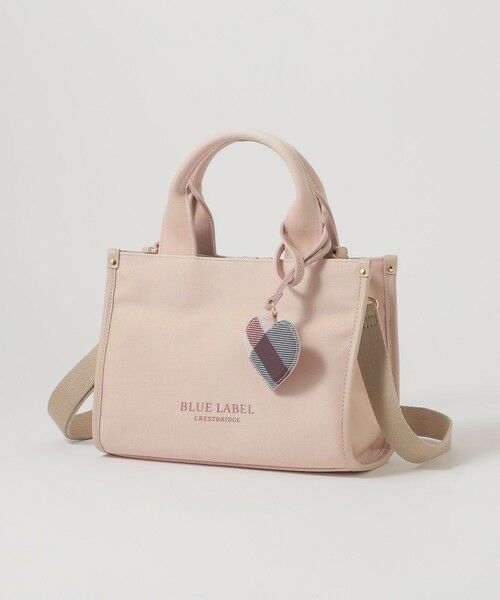 BLUE LABEL / BLACK LABEL CRESTBRIDGE / ブルーレーベル / ブラックレーベル・クレストブリッジ  ショルダーバッグ | ハートチャーム付きミニトート（ピンク2）
