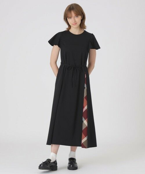 BLUE LABEL / BLACK LABEL CRESTBRIDGE / ブルーレーベル / ブラックレーベル・クレストブリッジ ドレス | ラッフルスリーブドレス(ブラック)