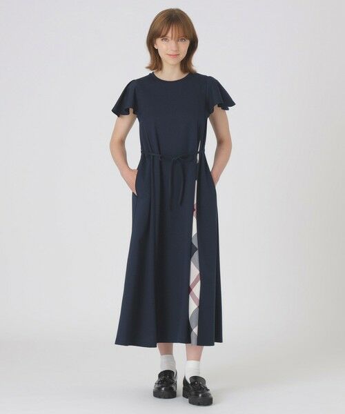 BLUE LABEL / BLACK LABEL CRESTBRIDGE / ブルーレーベル / ブラックレーベル・クレストブリッジ ドレス | ラッフルスリーブドレス(ネイビー3)