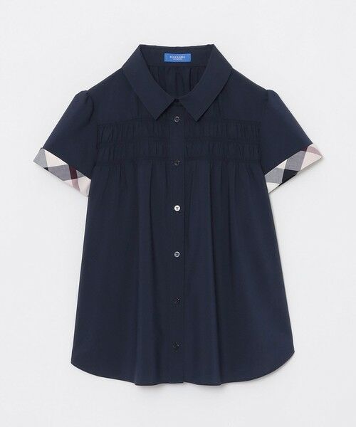 BLUE LABEL / BLACK LABEL CRESTBRIDGE / ブルーレーベル / ブラックレーベル・クレストブリッジ  シャツ・ブラウス | シャーリングブラウス（ネイビー3）