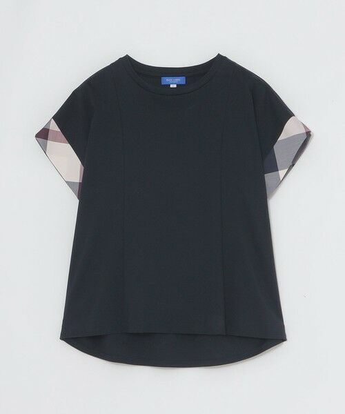 BLUE LABEL / BLACK LABEL CRESTBRIDGE / ブルーレーベル / ブラックレーベル・クレストブリッジ  カットソー | クレストブリッジチェックスリーブカットソー（ネイビー3）
