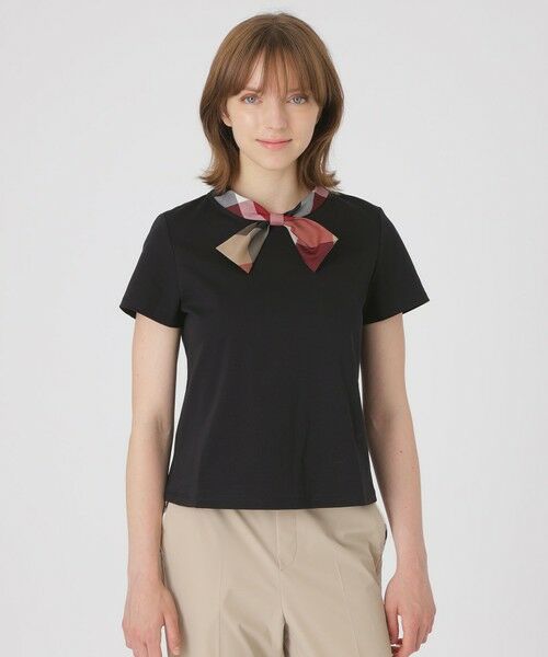 BLUE LABEL / BLACK LABEL CRESTBRIDGE / ブルーレーベル / ブラックレーベル・クレストブリッジ  カットソー | リボンネックカットソー（ブラック）