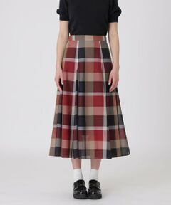 BLUE LABEL / BLACK LABEL CRESTBRIDGE / ブルーレーベル / ブラックレーベル・クレストブリッジ  ミニ・ひざ丈スカート | クレストブリッジチェックシアーボイルフレアスカート