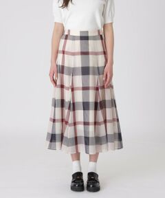 BLUE LABEL / BLACK LABEL CRESTBRIDGE / ブルーレーベル / ブラックレーベル・クレストブリッジ  ミニ・ひざ丈スカート | クレストブリッジチェックシアーボイルフレアスカート