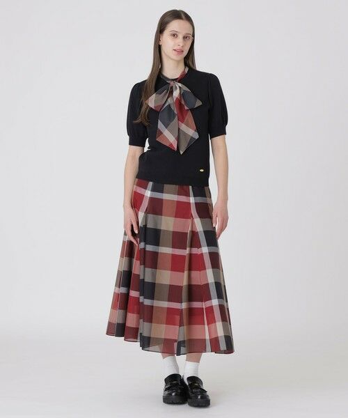 BLUE LABEL / BLACK LABEL CRESTBRIDGE / ブルーレーベル / ブラックレーベル・クレストブリッジ  ミニ・ひざ丈スカート | クレストブリッジチェックシアーボイルフレアスカート | 詳細1