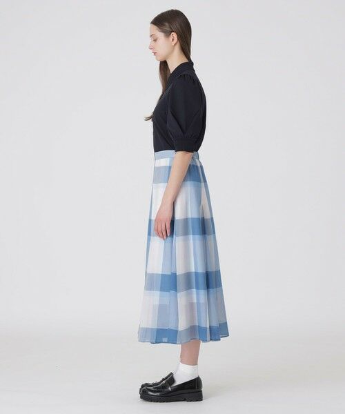 BLUE LABEL / BLACK LABEL CRESTBRIDGE / ブルーレーベル / ブラックレーベル・クレストブリッジ  ミニ・ひざ丈スカート | クレストブリッジチェックシアーボイルフレアスカート | 詳細8