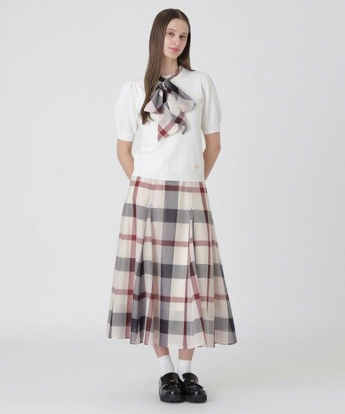 BLUE LABEL / BLACK LABEL CRESTBRIDGE / ブルーレーベル / ブラックレーベル・クレストブリッジ  ミニ・ひざ丈スカート | クレストブリッジチェックシアーボイルフレアスカート | 詳細13