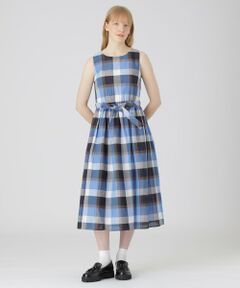 BLUE LABEL / BLACK LABEL CRESTBRIDGE / ブルーレーベル / ブラックレーベル・クレストブリッジ  ドレス | 【一部店舗限定】クレストブリッジチェックコットンリネンマキシドレス