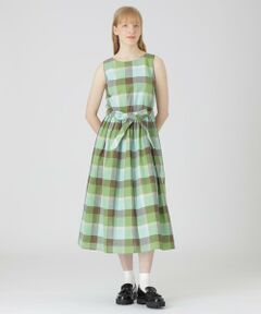 BLUE LABEL / BLACK LABEL CRESTBRIDGE / ブルーレーベル / ブラックレーベル・クレストブリッジ  ドレス | 【一部店舗限定】クレストブリッジチェックコットンリネンマキシドレス