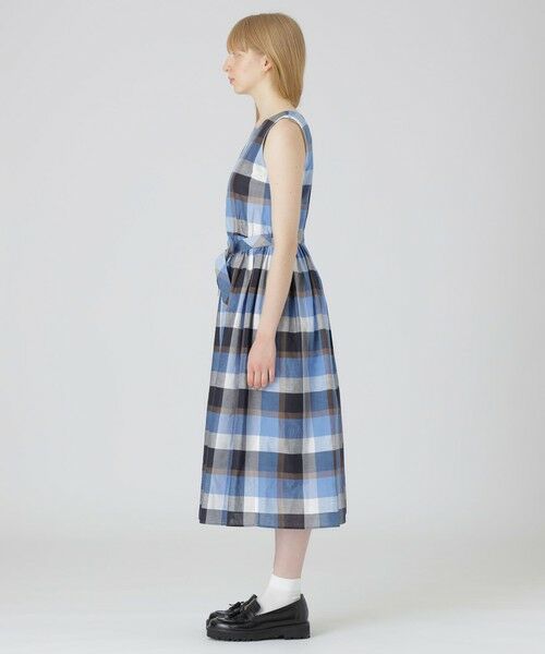 BLUE LABEL / BLACK LABEL CRESTBRIDGE / ブルーレーベル / ブラックレーベル・クレストブリッジ  ドレス | 【一部店舗限定】クレストブリッジチェックコットンリネンマキシドレス | 詳細6