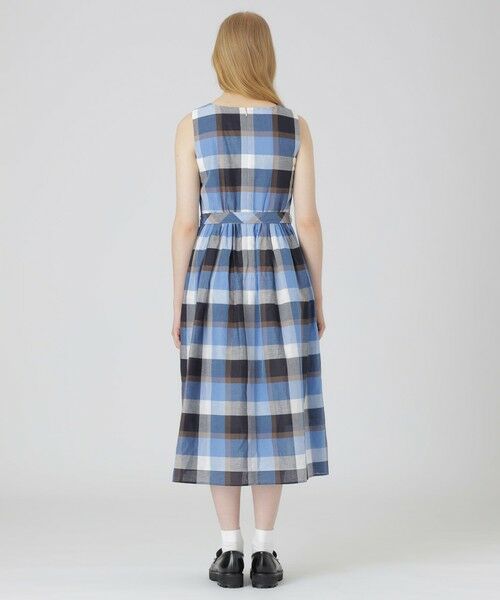 BLUE LABEL / BLACK LABEL CRESTBRIDGE / ブルーレーベル / ブラックレーベル・クレストブリッジ  ドレス | 【一部店舗限定】クレストブリッジチェックコットンリネンマキシドレス | 詳細7