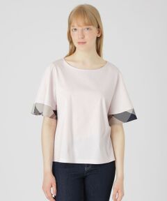 BLUE LABEL / BLACK LABEL CRESTBRIDGE / ブルーレーベル / ブラックレーベル・クレストブリッジ  カットソー | 【一部店舗限定】パーシャルチェックスリーブトップス