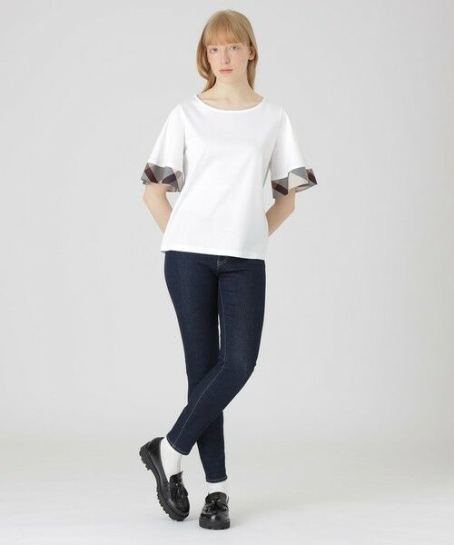 BLUE LABEL / BLACK LABEL CRESTBRIDGE / ブルーレーベル / ブラックレーベル・クレストブリッジ  カットソー | 【一部店舗限定】パーシャルチェックスリーブトップス | 詳細1