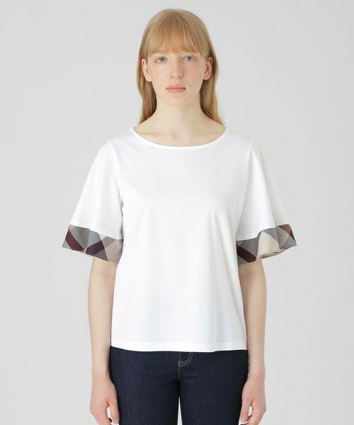BLUE LABEL / BLACK LABEL CRESTBRIDGE / ブルーレーベル / ブラックレーベル・クレストブリッジ  カットソー | 【一部店舗限定】パーシャルチェックスリーブトップス | 詳細2