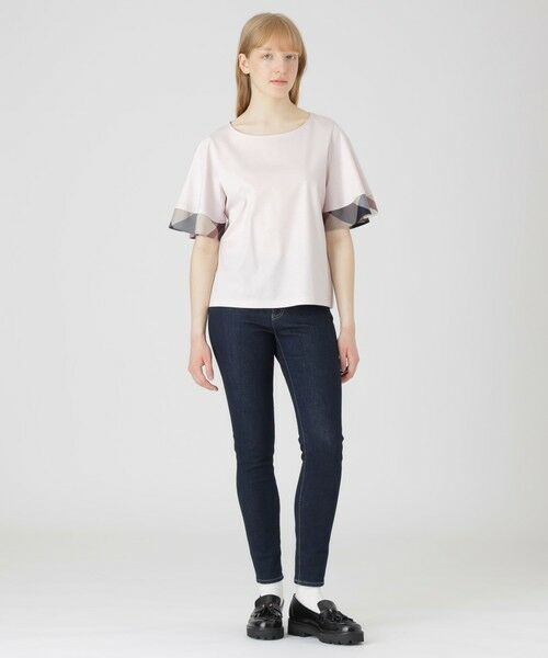 BLUE LABEL / BLACK LABEL CRESTBRIDGE / ブルーレーベル / ブラックレーベル・クレストブリッジ  カットソー | 【一部店舗限定】パーシャルチェックスリーブトップス | 詳細7