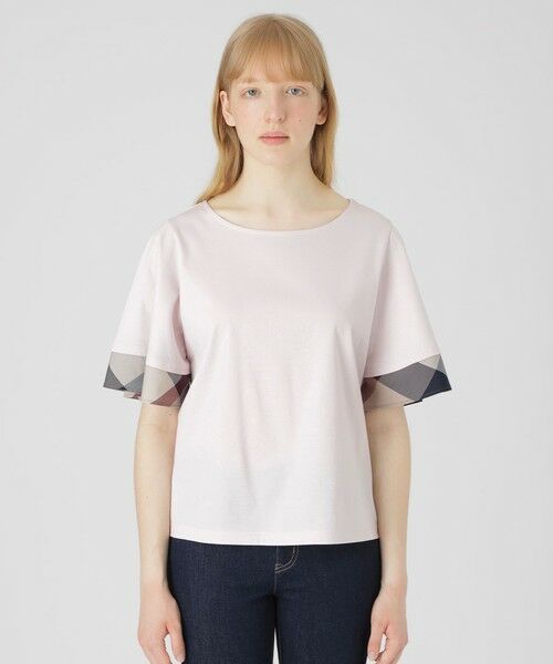 BLUE LABEL / BLACK LABEL CRESTBRIDGE / ブルーレーベル / ブラックレーベル・クレストブリッジ  カットソー | 【一部店舗限定】パーシャルチェックスリーブトップス | 詳細8