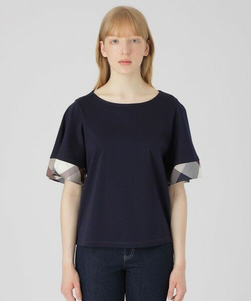BLUE LABEL / BLACK LABEL CRESTBRIDGE / ブルーレーベル / ブラックレーベル・クレストブリッジ  カットソー | 【一部店舗限定】パーシャルチェックスリーブトップス | 詳細14